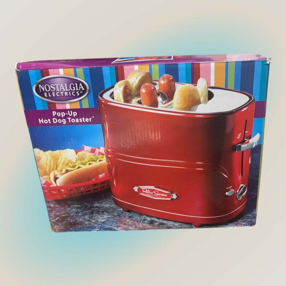 Nostalgia Electrics Pop-Up Hot Dog Toaster Red Retro Series